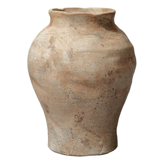 Jamie Young Co Grove Coastal Ceramic Decorative Vase in Hazelnut Brown