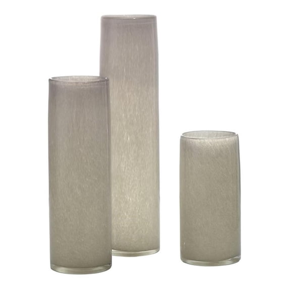 Jamie Young Co Gwendolyn Coastal Glass Hand Blown Vases in Gray (Set of 3)