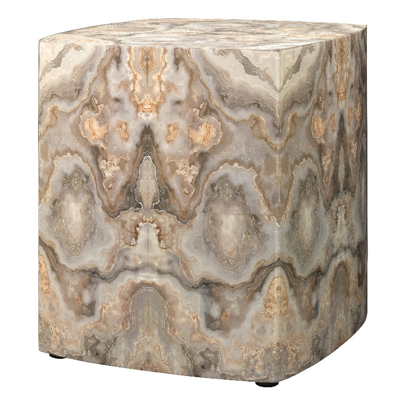 Square Multicolor MDF and Resin Bohemian Side Table