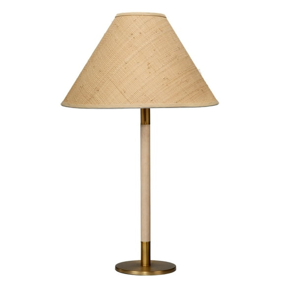 Jamie Young Co Morgana Wood and Metal Table Lamp with Raffia Shade