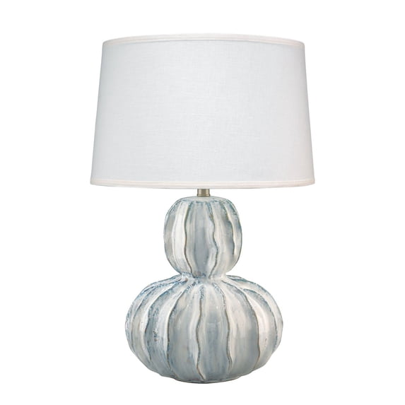 Jamie Young Co Oceane Gourd Coastal Ceramic Table Lamp in White