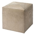 thumbnail image 1 of Jamie Young Co Pinstriped Square Modern Hair on Hide Leather Ottoman in Cream, 1 of 5
