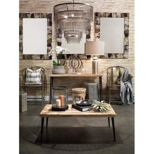 Jamie Young Co Porto Large Transitional Ceramic Side Table in Gray