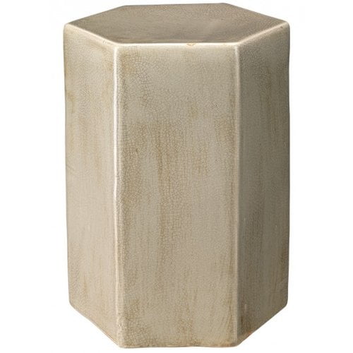 Jamie Young Co Porto Small Transitional Ceramic Side Table in Pistachio Brass