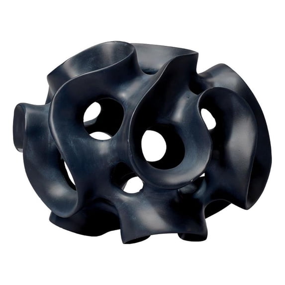 Jamie Young Co Ribbon Molded Transitional Resin Decorative Sphere in Black