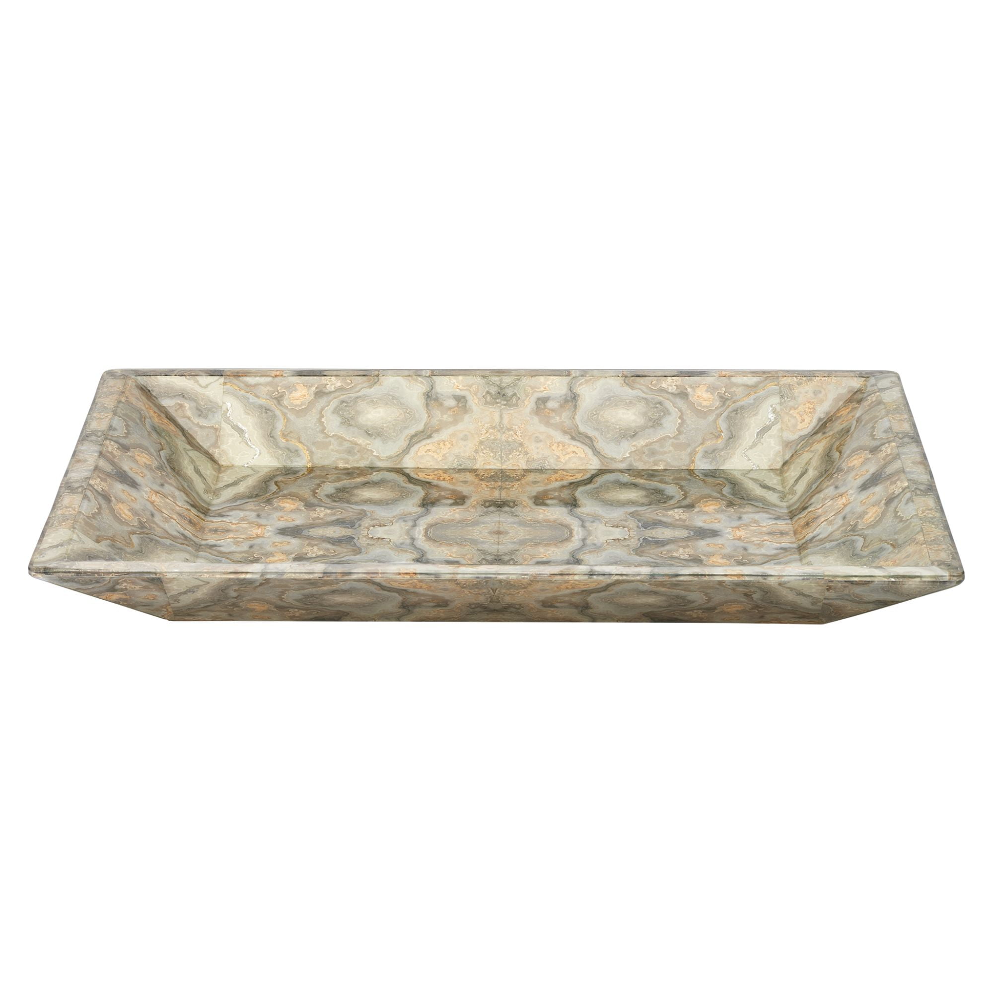 Rorschach Grey and Cream Lacquer Decorative Tray