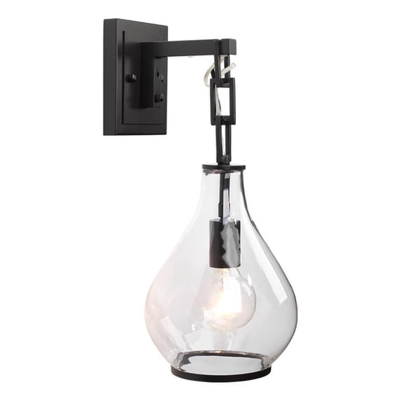 Jamie Young Co Tear 1-Light Metal & Glass Drop Wall Sconce in Bronze/Clear