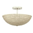 thumbnail image 1 of Jamie Young Co Tsunami Wood Semi Flush Mount in Cream Finish, 1 of 6