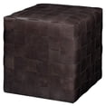 thumbnail image 1 of Jamie Young Co Woven Leather Ottoman in Dark Gray, 1 of 4