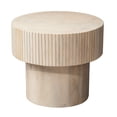 thumbnail image 1 of Jamie Young Notch Mango Wood Round Side Table White Bleach, 1 of 5