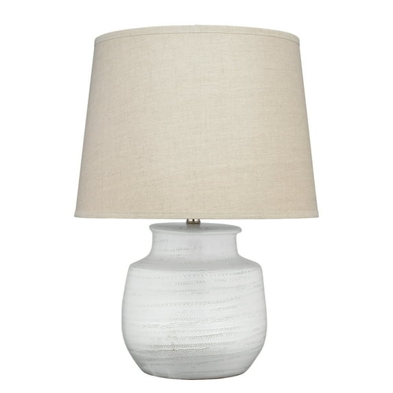 Jamie Young Trace Ceramic Table Lamp with Linen Shade