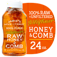 thumbnail image 1 of Jamie's Hive to Table Wildflower Honey & Comb, Honeycomb, Raw & Unfiltered, 24 oz Squeeze Bottle, 1 of 14