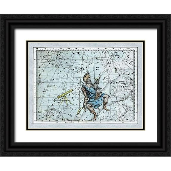 Jamieson, Alexander 14x12 Black Ornate Wood Framed with Double Matting Museum Art Print Titled - Maps of the Heavens: Auriga the Charioteer