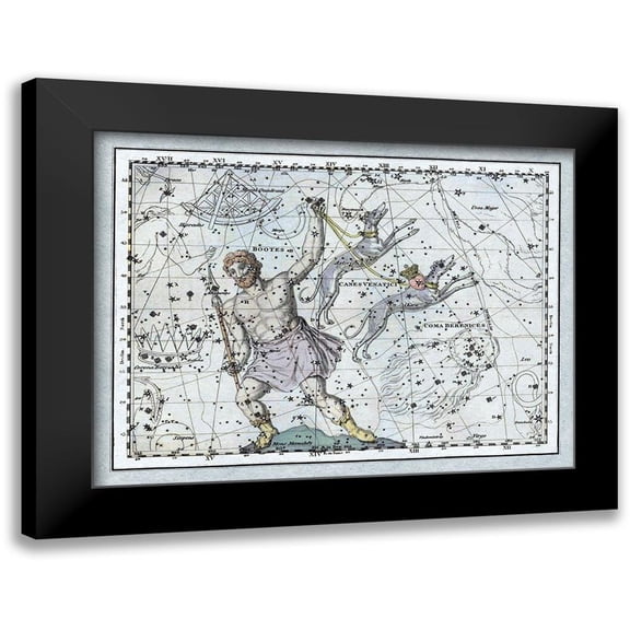 Jamieson, Alexander 18x15 Black Modern Framed Museum Art Print Titled - Maps of the Heavens: Bootes the Hunter and His Hounds