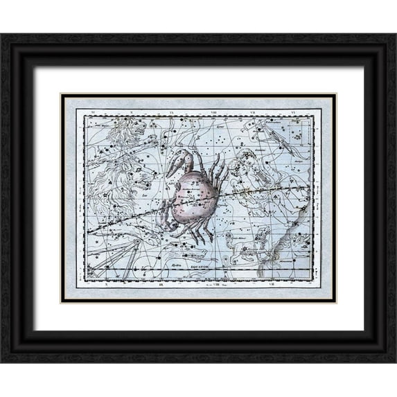 Jamieson, Alexander 18x15 Black Ornate Wood Framed with Double Matting Museum Art Print Titled - Maps of the Heavens: Cancer - the Crab