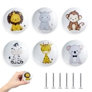Jamjam 6 Pack 1.5Ceramics Cute Animals Baby Nursery Room Dresser Drawers Knobs Kids Colorful Cabinet Handle Knobs
