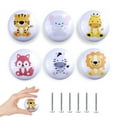 thumbnail image 1 of Jamjam 6pcs 1.5"Ceramics Cute Nursery Cabinet Dresser Drawer Knobs Kids Animal Drawer Pulls, 1 of 7