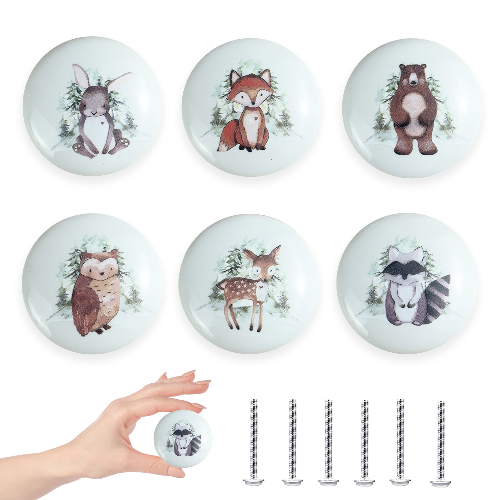 Jamjam Set of 6 Ceramic Coastal Beach Starfish Themed Cabinet Dresser Knobs and Drawer Pulls Octopus Door Handle 1.5 X 1.5 Inches