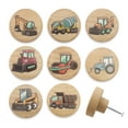 thumbnail image 1 of Jamjam Set of 8 Wood Kids Boy Nursery Room Construction Vehicle Trucks Cabinet Furniture Dresser Drawer Knobs and Pulls 1.8 X 1.8 Inches, 1 of 7