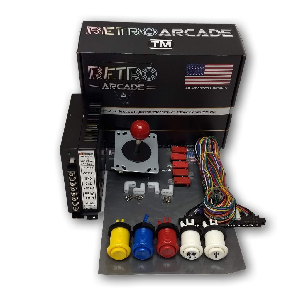 Retro Arcade Multigame Control Kit with Joystick and Buttons