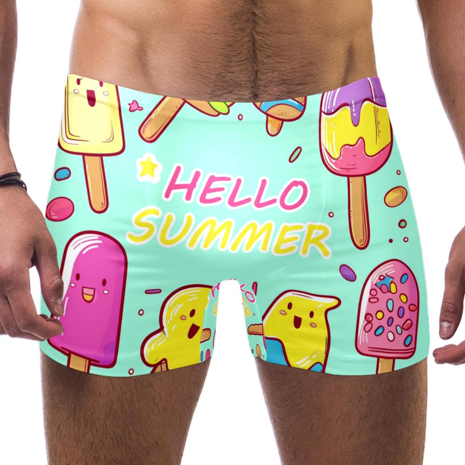 Jammers for Men, Mens Jammers for Swimming, Hello Summer Ice Cream