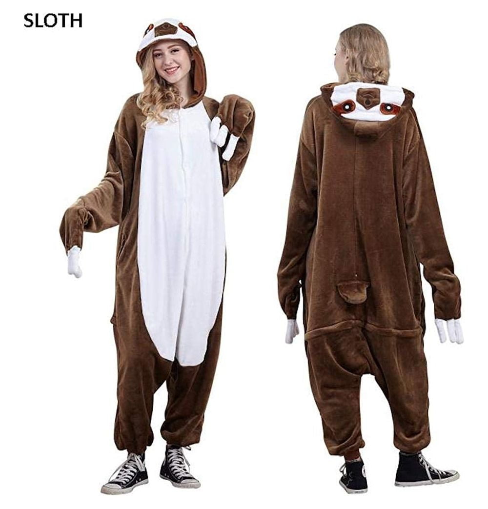 Jammies For Parties Animal Pajamas Onesie for Adult Unisex Cosplay Costume  Plush One Piece - Sloth 