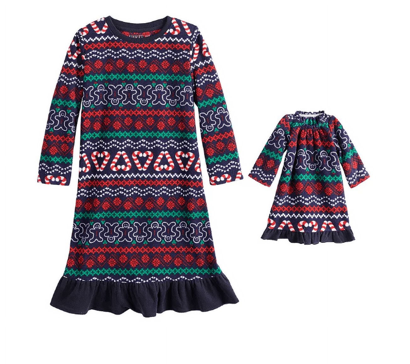 Jammies For Your Families gown & Doll Gown candy Canes/gingerbread size