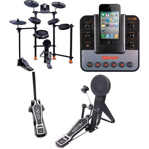 Jammin Pro, 15 JAMMINPRO Drum Set with iPod Dock, Black IROCKER