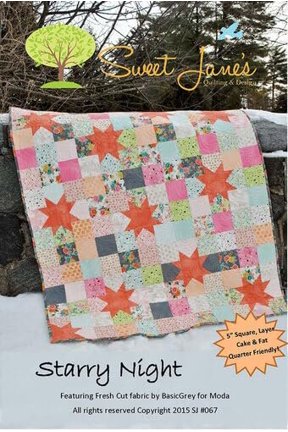 Starry Night Quilt Pattern by Sweet Jane's Quilting & Design, White
