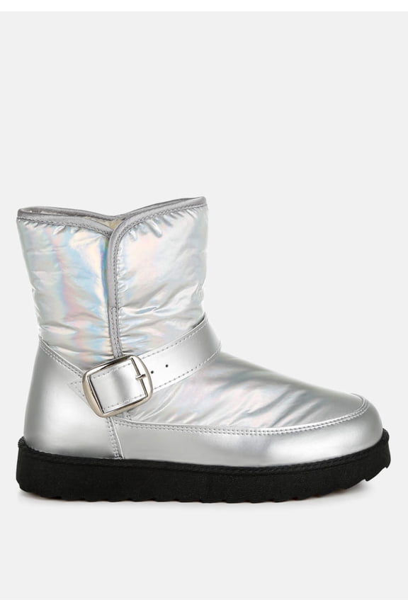 Jammy Buckle Strap Puffy Ankle Boots