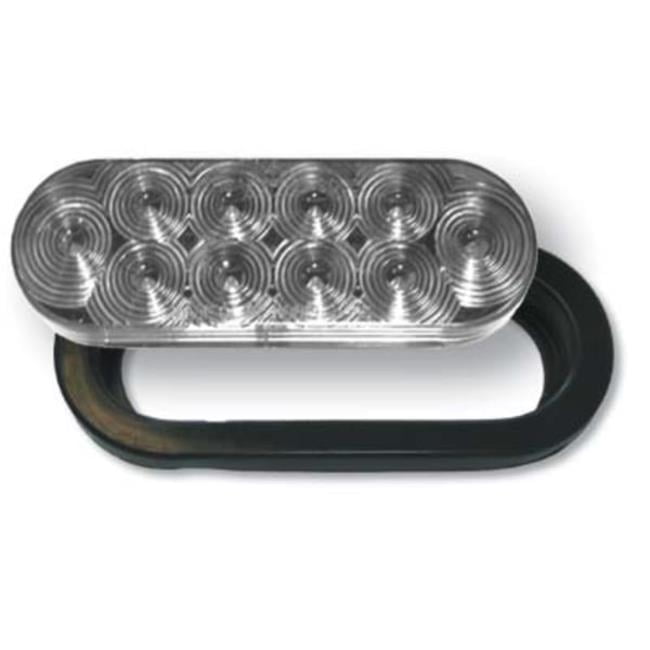 Jammy J-66-RK 6" Oval Red LED Stop/Tail/Turn Light - 10-Diode, Sealed Kit With Grommet & Harness