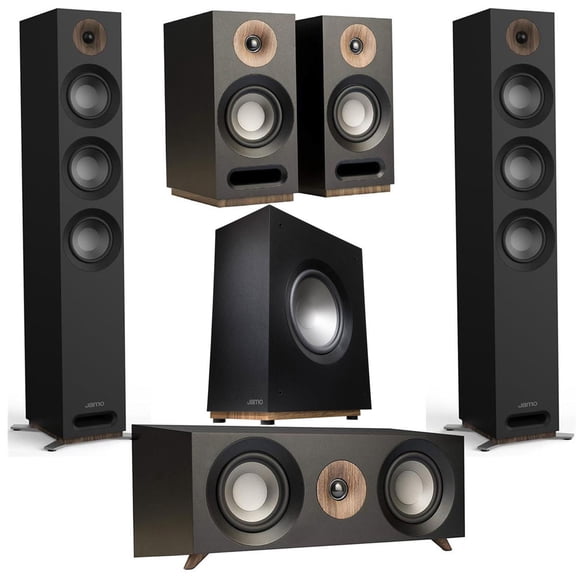 Jamo 5.1 Home Theater Pack with 2x S 809 Floorstanding Speaker, S 810 SUB 10" Subwoofer, S 83 CEN Center Channel Speaker and 2x S 803 Bookshelf Speaker, Black