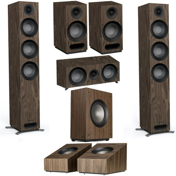 Jamo S 809 7.1 Home Theater Pack, with 2x S 809 5" Floorstanding Speaker, 2x S 803 Bookshelf Speaker, S 81 Center Speaker, S 810 10' Subwoofer and 2x S 8 ATM 4' Surround Speaker,