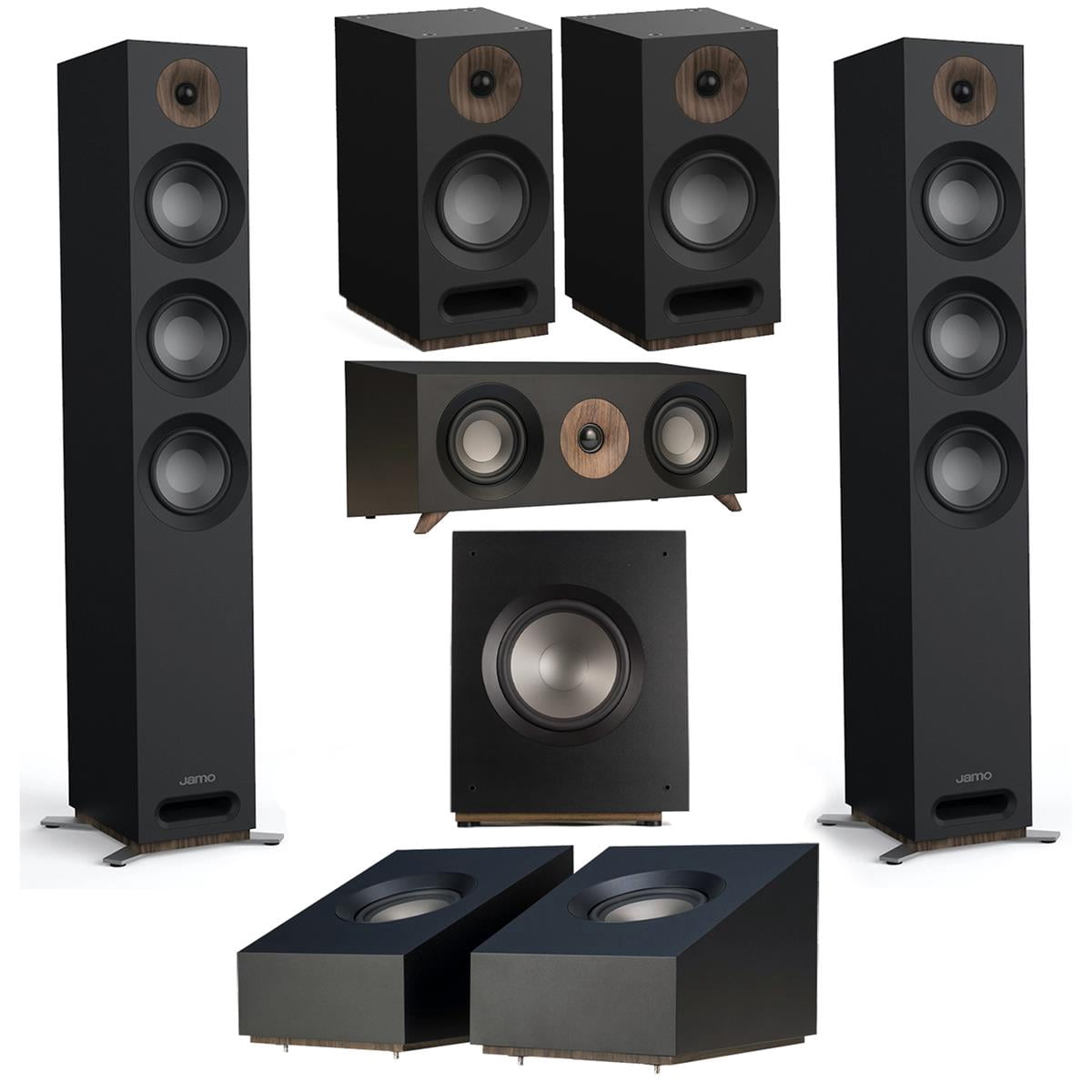 Jamo S 809 7.1 Home Theater Pack, with 2x S 809 5' Floorstanding Speaker, 2x S 803 Bookshelf Speaker, S 81 Center Speaker, S 810 10' Subwoofer and 2x S 8 ATM 4' Surround