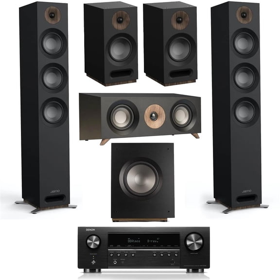 Jamo Studio Series 5.1 Channel Home Theater System, Bundle with Yamaha RX-V6A 7.2-Channel AV Receiver, Black