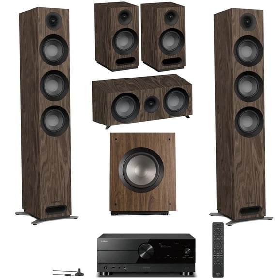 Jamo Studio Series 5.1 Channel Home Theater System, Bundle with Yamaha RX-V6A 7.2-Channel AV Receiver, Walnut