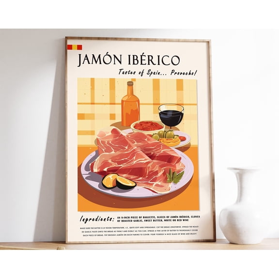 Jamon Iberico Food Poster Spanish Kitchen Decor