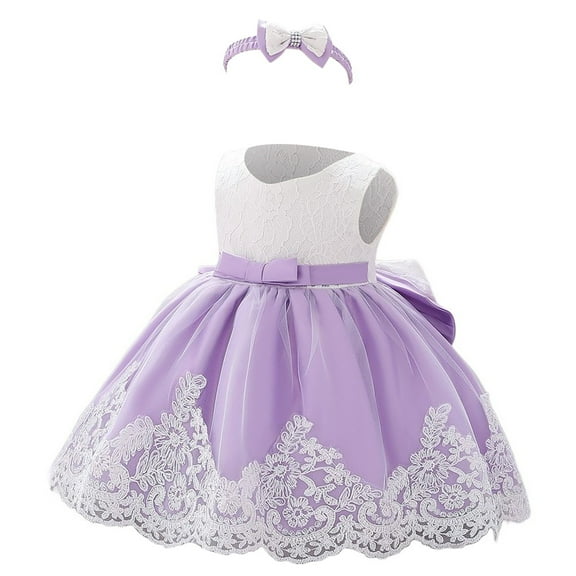 Jamsmile Baby Girls Dress Pageant Lace Bowknot Flower Tutu Dresses Wedding Christening Tutu Gown First Birthday Girls Tulle Dress