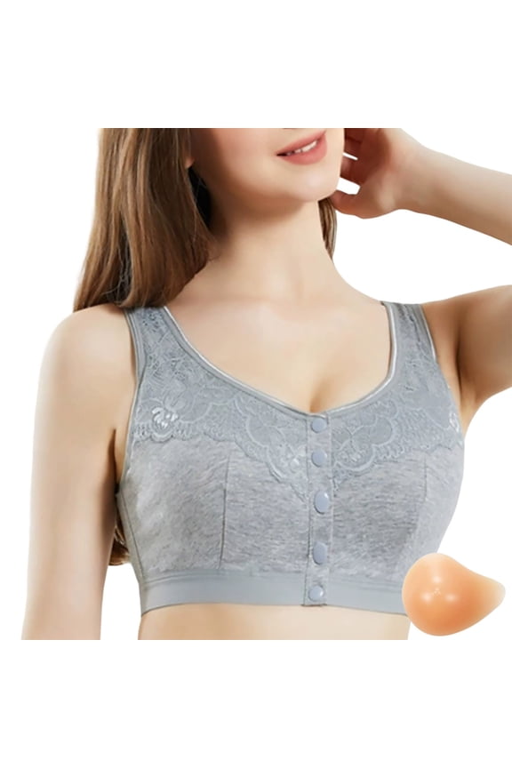 Daisy Bras For Older Women Front Closure Breathable Comfort Wirefree Push Up Bras Everyday Comfort Sleep Bralettes