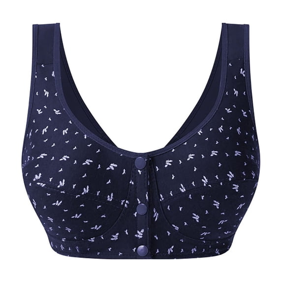 Jamsmile Daisy Bras For Older Women Front Closure Comfortable Wireless Bras Soft Everyday Full Coverage Comfort Sleep Bras