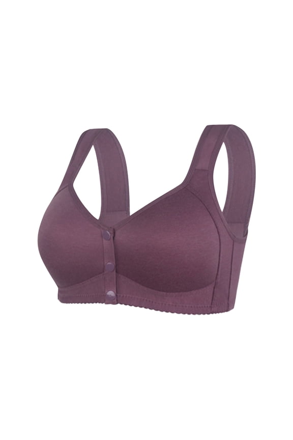 Daisy Bras For Older Women Front Closure Wireless Seamless Unlined Bras Embroidered Push Up Everyday Sleep Bras Bralettes