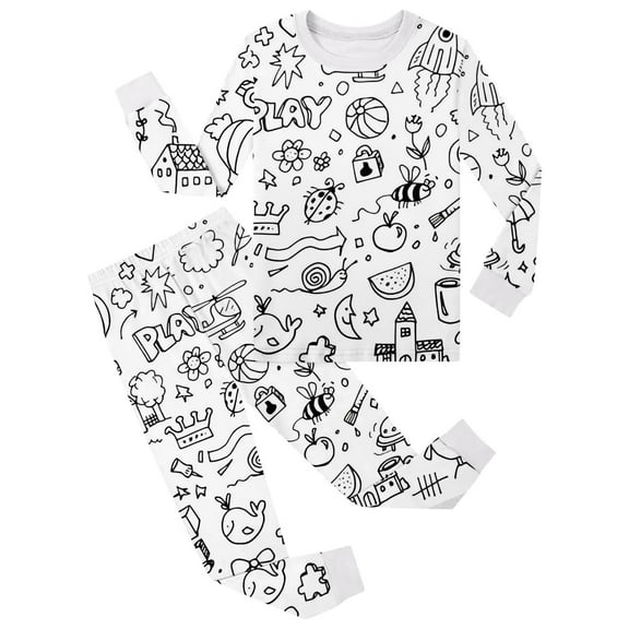 Jamsmile Kids Girls Pajamas Handmade Funny Diy Paint Nightwear Coloring Pajamas For Kids