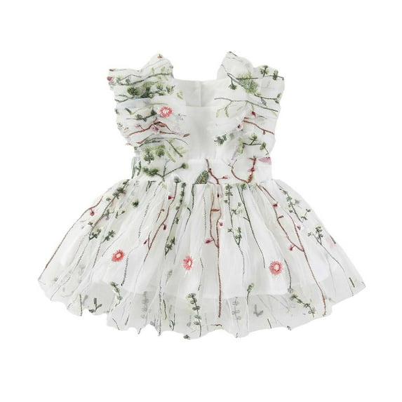 Jamsmile Newborn Baby Girls Tulle Dress Summer Sleeveless ruffles Mesh Tutu Princess Dresses Infant girls Pageant Ball Gown Dress