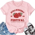 thumbnail image 1 of Jamsmile Stylish Womens Tshirts Casual Wear Summer Round Neck Strawberry Print Short Sleeve Cartoon Trendy Graphic Tshirts, 1 of 2