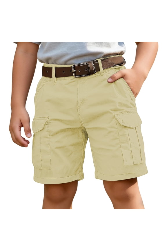 Toddler Boys Cargo Shorts Multiple Pockets Outdoor Elastic Waist Drawstrings Casual Summer Kids Boys Shorts