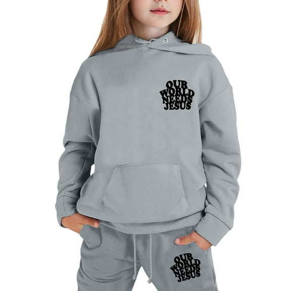 Jamsmile Toddler Boys Girls Outfits Sets Long Sleeve Solid Hoodie Pullover Tops Pants Kids Outfits Child Sweat Suits