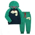 thumbnail image 1 of Jamsmile Toddler Boys Outfit Sets Autumn Winter Dinosaur Print Zipper Hoodies Tops + Jogger Pants Sets 2 Pieces Childrens Boys Sports Suits Tracksuits, 1 of 2
