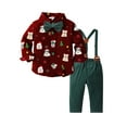 thumbnail image 1 of Jamsmile Toddler Boys Outfit Sets Christmas Long Sleeve Cartoon Print Shirts Tops + Pants Child Boys Gentleman Party Outfits, 1 of 7