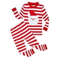 thumbnail image 1 of Jamsmile Toddler Boys Outfit Sets Christmas Santa Print Kids Striped Pants 2 Piece Long Sleeve Sleepwear Xmas Clothes Outfits, 1 of 4