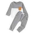 thumbnail image 1 of Jamsmile Toddler Boys Outfit Sets Long Sleeve Color Crewneck Pullovers Hoodies And Pants Outfits 2 Piece Child Boys Clothes, 1 of 7